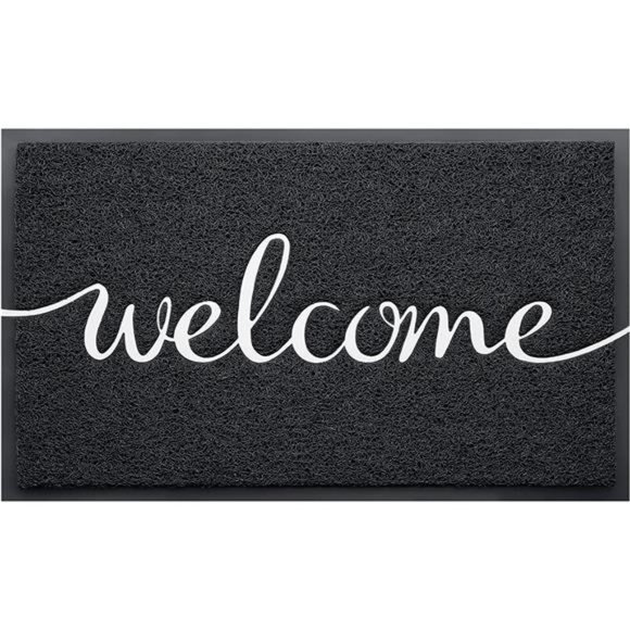 Welcome Door Mat Durable Low Profile Floor Mat Non Slip Indoor Outdoor 30x17.5 - Picture 1 of 5